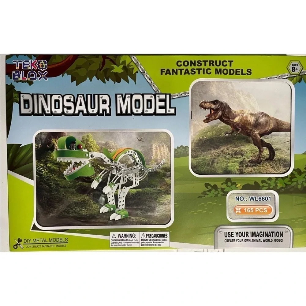 Dinosaur Model Building Set - Green and Silver